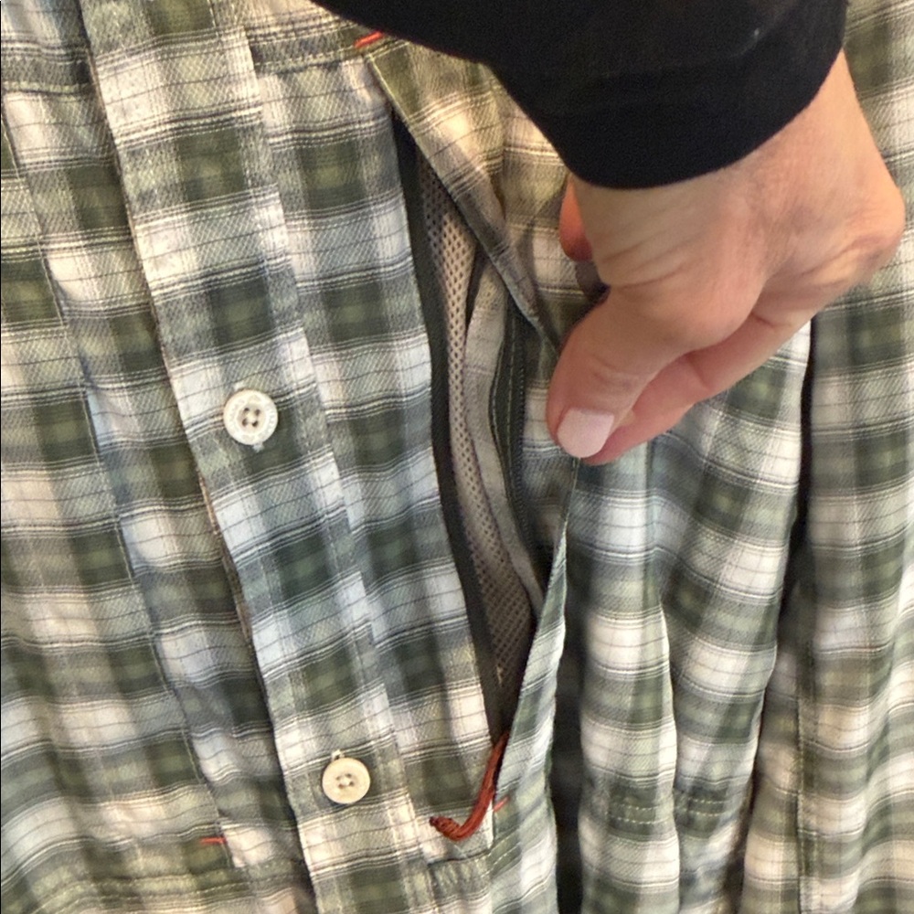 Simms Fishing shirt,Olive Checkered Men's Shirt,size XL - Picture 4 of 5